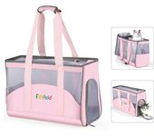 FUNADD - Bolsa de transporte para mascotas portátil y transpirable, para exteriores, para llevar al hombro color rosa