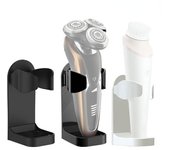 Estante para afeitadora, soporte para cepillo de dientes eléctrico, maquinilla de afeitar para baño, equipo de belleza, soporte de almacenamiento, gancho autoadhesivo, 1 ud. negro
