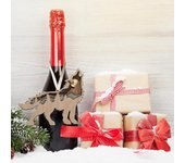 Adorno de animal de madera para Navidad, colgante, con cinta G