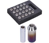 20 tuercas de rueda M12x1,5, rosca de 1,8 pulgadas de altura, acero inoxidable T304 para modificación de vehículos. Pavonado. azul