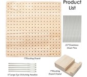 Almohadilla de bloque trenzado de hilo hecho a mano, tablero de madera trenzado de acero inoxidable cuadrado de madera de ganchillo trenzado