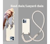 Funda para teléfono con cadena de perlas y collar con cordón cruzado para Iphone 13 12 11 Pro Max 5G XR 8 Funda trasera de protección de silicona suave para Iphone 13 12 Mini X 7 For Iphone 13 Pro negro