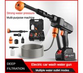 Pistola de agua para lavado de autos portátil inalámbrica de 600 W, nueva, para uso doméstico, lavadora de autos a alta presión, generador de espuma autocebante recargable, pulverizador 3-cell batteries