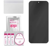 apgo Privacy Matte Hybrid protective glass compatible with LG Q31, flexible nano glass, great replacement for tempered glass, scratch-resistant, full