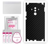 apgo Protective Skin Sticker for the back+sides compatible with Huawei Mate 10 Pro, Full Wrap Film, Foil, Vinyl - Pattern Carbon Black