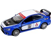 1/32 Mitsubishi Lancer Evolution GT3 Modelo de coche de aleación de metal Diecasts Vehículos de juguete Modelo Sonido Luz Coche Juguetes para niños Regalos azul