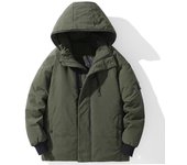 Chaqueta de plumas para hombre, corta, nueva versión coreana, con capucha, holgada, informal, para parejas, abrigo grueso de invierno para hombre M negro