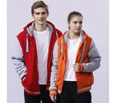 Jersey de invierno para hombre, chaquetas con capucha de forro polar, cremallera completa, abrigos gruesos y cálidos de lana L naranja