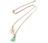 Les Trésors De Lily [N7058] - Collar de diseño 'Navajos' oro rosa verde