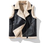 Abrigo de Invierno para Hombre Chaleco con Cuello Alto de Color Sólido de Estilo Suelto y Minimalista para Hombre M negro
