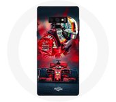 Coque pour Samsung Galaxy Note 9 Formule 1 Sebastian Vettel Pilote F1 Rouge