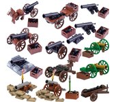 Bloques de construcción de cañón napoleónico militar medieval MOC, figuras de soldados, caballeros del castillo, carro, trinchera, armas, juguetes para niños