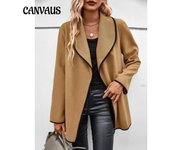 Chaquetas de mujer de otoño e invierno, chaqueta de Tweed de Color sólido versátil de manga larga a la moda L