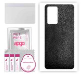 apgo Protective Skin Sticker for the back compatible with Realme GT Neo3 T, Wrap Film, Foil, Vinyl - Pattern Black Leather