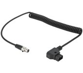 Cable adaptador de alimentación en espiral D-TAP macho a mini XLR de 4 pines para monitor TVlogic (12 V)