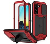 Funda de silicona para Samsung Galaxy S23/S22 Ultra con soporte y barra de tracción: compatible con los modelos S21/S23 S22Ultra rojo