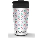 Taza de viaje de metal con formas de Playstation One Size negro