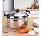 Olla de acero inoxidable para sopa con asa binaural, olla para guisos, olla para leche, olla para fideos XL