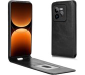 Funda de cuero con tapa vertical magnética y ranura para tarjetas para Realme GT 7 Pro 5G