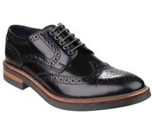 Base London Woburn Hi Shine Zapatos Brogue de cuero para hombre 9 UK negro
