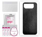 Adhesivo protector trasero apgo compatible con Asus ROG Phone 6 Pro, película protectora, lámina de vinilo - Patrón de cuero negro