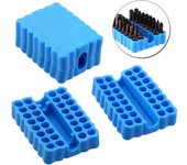 Portabrocas hexagonales con 32 orificios para guardar brocas, organizador de brocas para destornilladores, caja de herramientas, plástico de calidad, fabricado para talleres