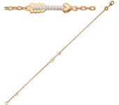 Les Trésors De Lily [K7771] - Pulsera chapada en oro 'Flecha de Cupido' oro blanco - 17x4 mm oro