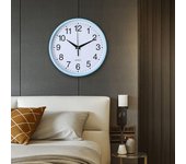 Reloj de pared redondo, estilo Simple, funciona con pilas de alta precisión, fácil de leer, reloj de cuarzo que no hace tictac, decoración de pared gris