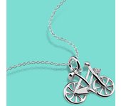 Collar creativo para mujer de plata de ley 925 con colgante de bicicleta, regalo para niñas adolescentes 41CM