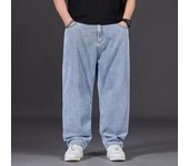Pantalones casuales holgados de pierna recta para hombre Pantalones vaqueros holgados de color amarillo resistente a la suciedad y al desgaste para hombre, talla grande 48 negro