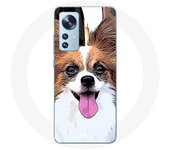 Coque pour Xiaomi Mi 12 / 12X Épagneul nain continental papillon Chiot Blanc et marron