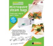 Bolsas de vapor para microondas Planit Quickasteam (Paquete de 25) L blanco transparente