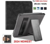 Soporte de Mano N428 Funda Inteligente de Cuero PU con Soporte para Rakuten KOBO Libra Colour 2024 Apricot Blossom