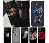 Funda con el logotipo de Ataque a los Titanes para Samsung Galaxy S22 Ultra, S21, S20 FE, S8, S9, S10, Note 10 Plus y Note 20 Ultra Galaxy S10 5G