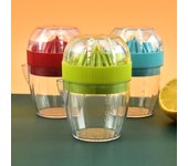 Exprimidor de limón con tapa, exprimidor de limón Manual de plástico, taza de prensa de naranja, exprimidor de cítricos con boquilla para verter, herramientas para frutas KC0130 rojo