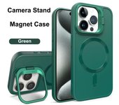 Funda de teléfono suave mate con soporte para cámara Magsafe con imán para Apple iPhone 15, 14, 13, 12, 11 Pro Max, 15 Plus, funda de carga inalámbrica for iPhone 11 Pro