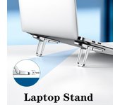 1 par de soportes plegables ajustables para computadora portátil, mini soporte de plástico, soporte portátil para computadora portátil, soporte compacto para teclado 1pair plata