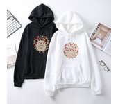 Sudadera con capucha holgada e informal con estampado para mujer, para otoño e invierno, sudaderas con capucha de manga larga para mujer L negro