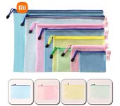 Bolsa para documentos de PVC, bolsa de papelería transparente con rejilla A3/A4/A5/A6, bolsa con cierre, 1 ud. A3 blanco