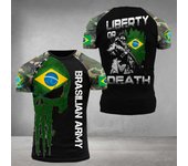 Camisetas para hombre con la bandera de Brasil, camiseta estampada en 3D, camiseta de la selección brasileña, camisetas de verano de gran tamaño con camuflaje para veteranos, camisetas de manga corta 6XL
