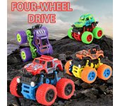 Rueda Monster Truck 360 grados voltear coche inercia fricción potencia juguetes al aire libre para niños regalos de cumpleaños rojo