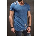 Camiseta de verano de manga corta con rotos S