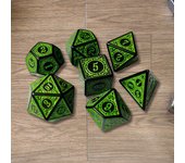 Juego de 7 dados multicara (rojo, blanco, azul, amarillo y verde) para juegos de rol y mesa MTG. CHINA