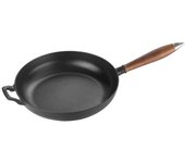 STAUB - Poêle en Fonte, 28 cm, Manche en Bois, Negro