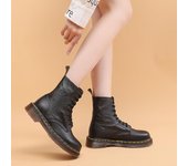Botas Martin con patrón de lichi para mujer, botas de piel de vaca de primera capa suave para mujer, botas de pareja de talla grande con aumento, botas de cuero de moda para hombres y mujeres 35 blanco