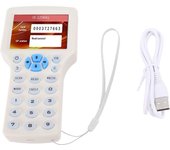 Lector de tarjetas, escritor, clonador, copiador, compatible con 10 frecuencias en inglés para llavero con tarjeta IC, 13,56 MHz UID.