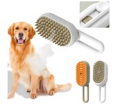 Cepillo de vapor para perros, cepillo eléctrico para el pelo de gatos con pulverizador, cepillo de vapor para perros 3 en 1 para masaje, cuidado de mascotas, eliminación de pelo enredado y suelto