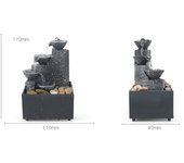 Escena de cascada con fuente, mesa de meditación Feng Shui, cascada negro