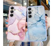 Funda de silicona suave con estampado de mármol para Samsung A55 M35 S24 FE Xiaomi Redmi Note 13 Pro iPhone Huawei Honor Realme Funda protectora a prueba de golpes para cámara Samsung Galaxy A50 color rosa