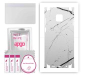 apgo Protective Skin Sticker for the back+sides compatible with Xiaomi Redmi Note 9S, Full Wrap Film, Foil, Vinyl - Pattern White Marble
